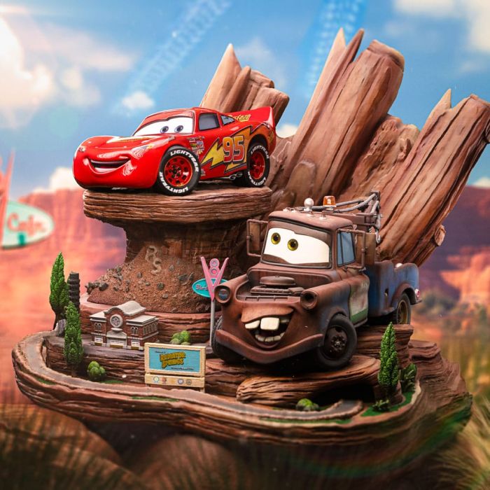 Cars Deluxe Art Scale Statue 1/10 Lightning Mcqueen & Tow Mater 31 cm   