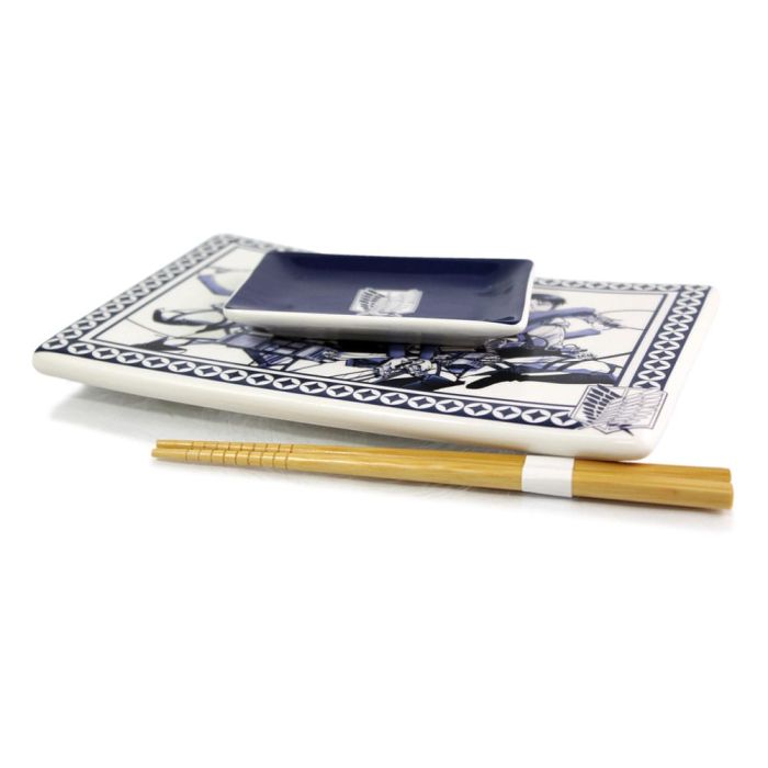 Attack on Titan Ceramic Sushi Set with Chopsticks 