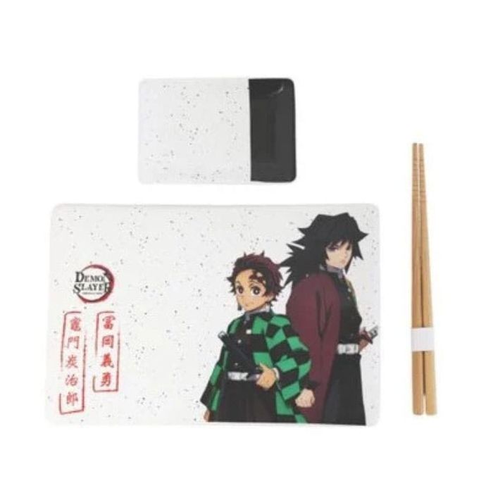 Demon Slayer Ceramic Sushi Set with Chopsticks Tanjiro & Giyu