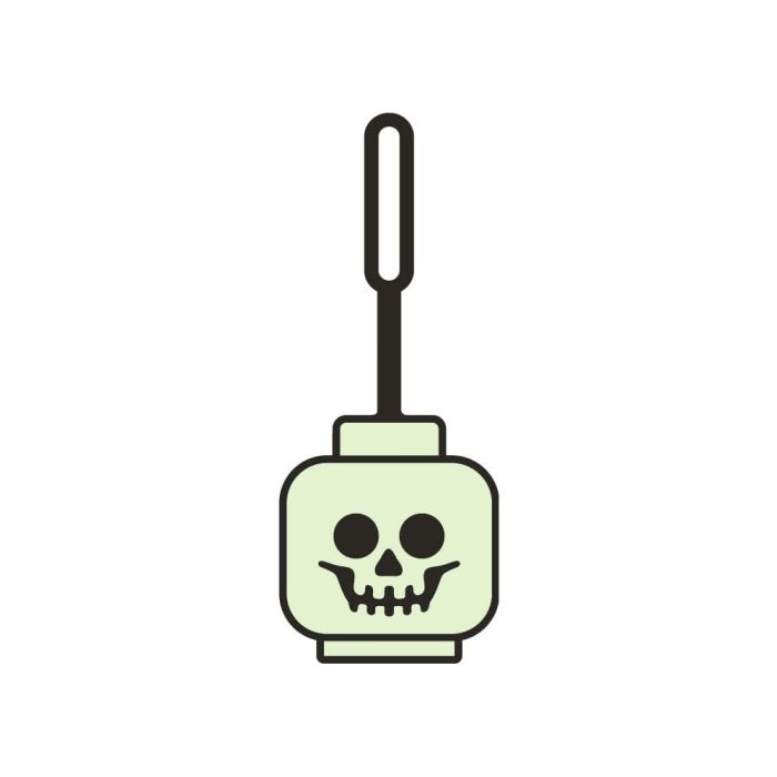 LEGO Minifigures Luggage tag Skeleton head Glow in the Dark 10 cm   