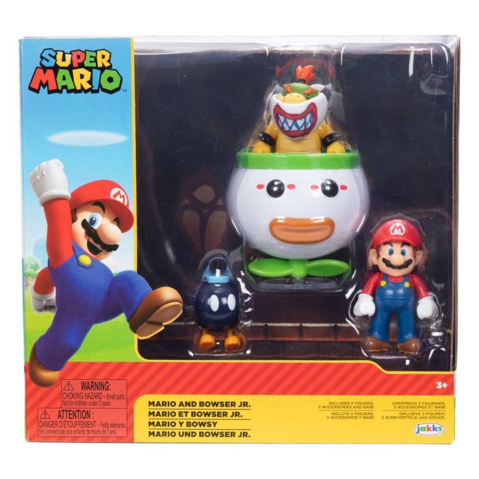 World of Nintendo Mini Figure 2-Pack Mario and Bowser Jr. Clown Car 6 cm