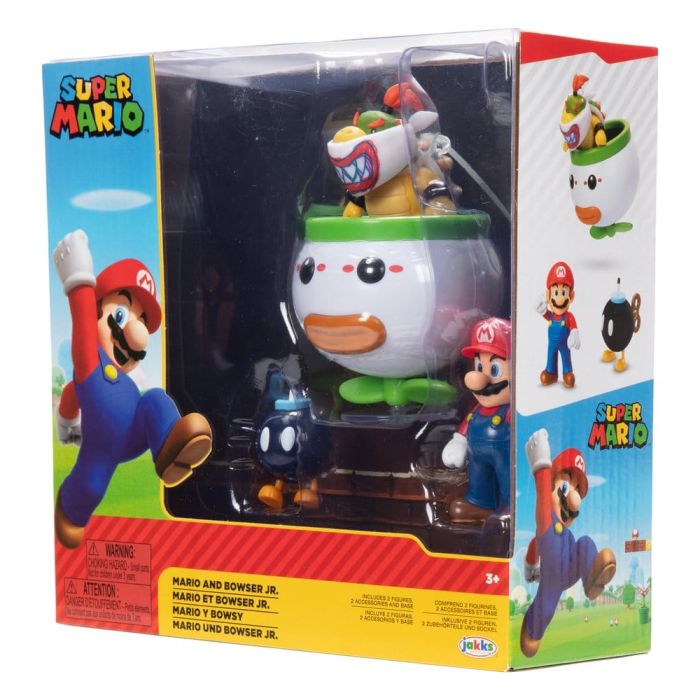 World of Nintendo Mini Figure 2-Pack Mario and Bowser Jr. Clown Car 6 cm