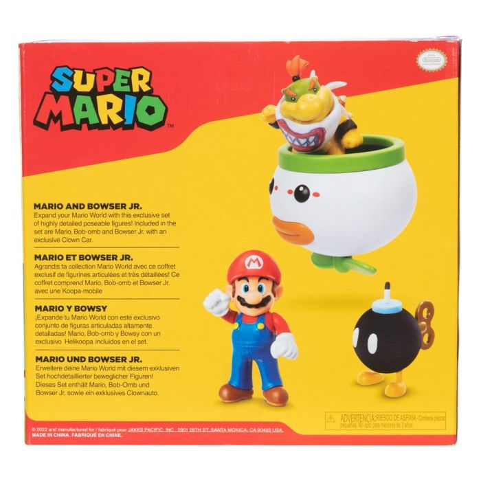 World of Nintendo Mini Figure 2-Pack Mario and Bowser Jr. Clown Car 6 cm