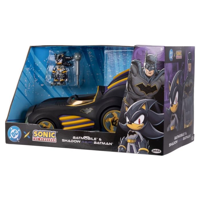 DC x Sonic - The Hedgehog Action Figure with Vehicle Shadow Batman & Batmobile 6 cm 