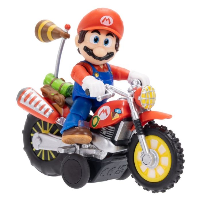 The Super Mario Galaxy Movie Action Figure with Pull Back Motorcycle Mario 6 cm