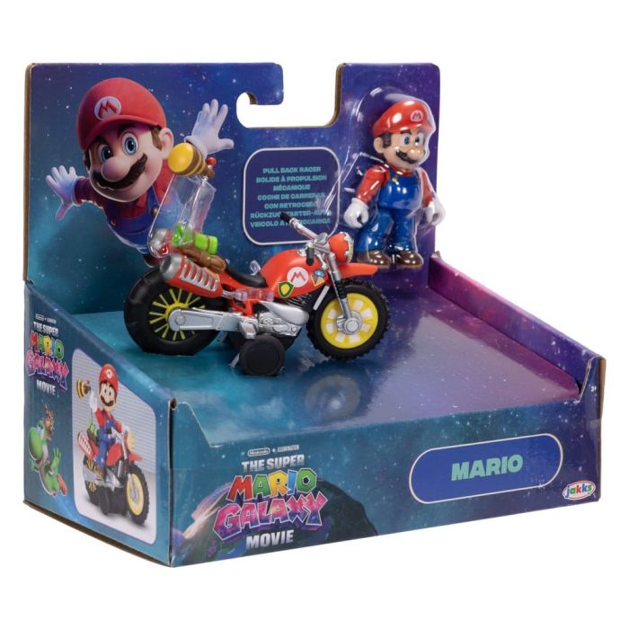 The Super Mario Galaxy Movie Action Figure with Pull Back Motorcycle Mario 6 cm