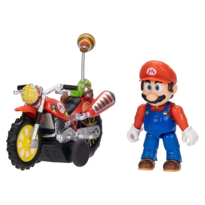 The Super Mario Galaxy Movie Action Figure with Pull Back Motorcycle Mario 6 cm