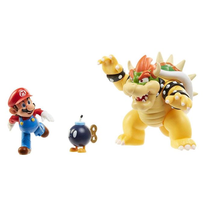 World of Nintendo Action Figure 3-Pack Mario vs. Bowser Lava Battle 6-15 cm 