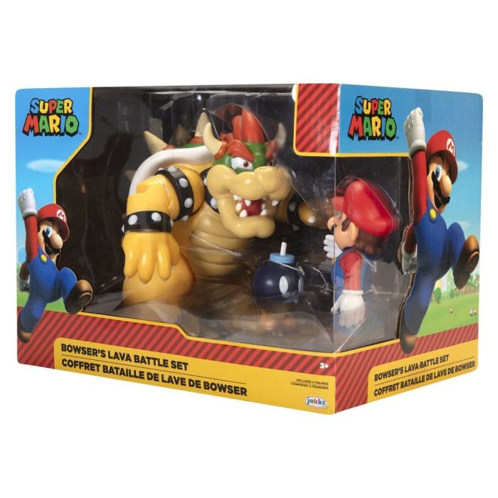 World of Nintendo Action Figure 3-Pack Mario vs. Bowser Lava Battle 