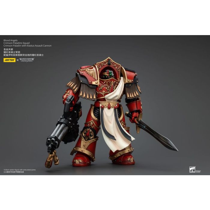 Warhammer The Horus Heresy Action Figure 1/18 Blood Angels Crimson Paladins Squad Crimson Paladin with Iliastus Assault Cannon 14 cm   