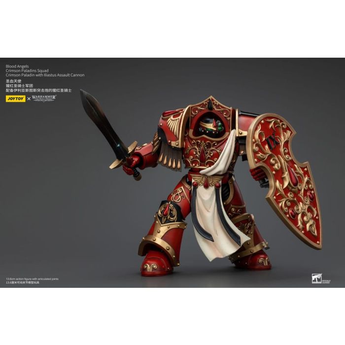Warhammer The Horus Heresy Action Figure 1/18 Blood Angels Crimson Paladins Squad Crimson Paladin with Iliastus Assault Cannon 14 cm   