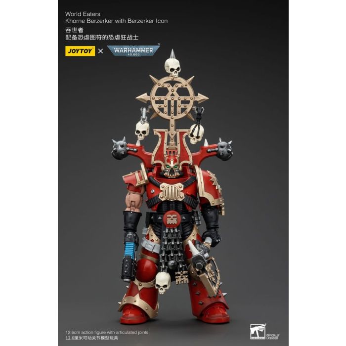 Warhammer 40k Action Figure 1/18 World Eaters Khorne Berzerker with Berzerker lcon 13 cm        