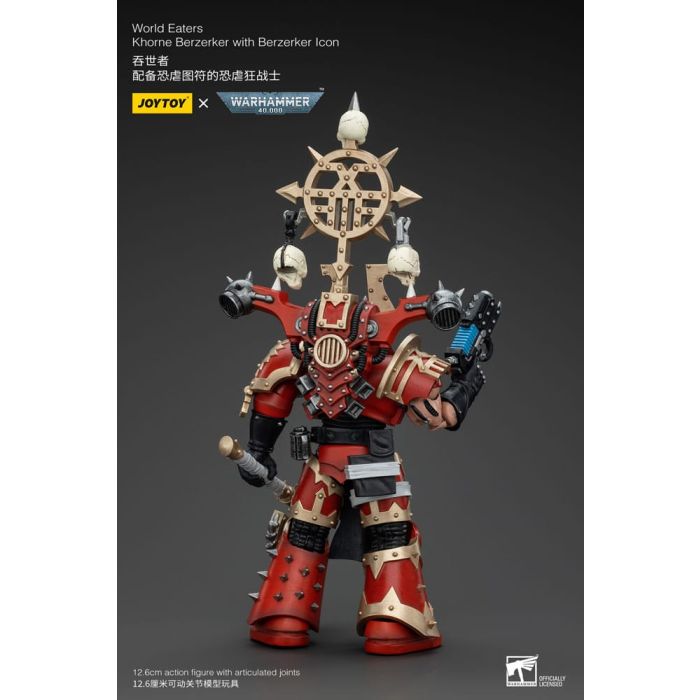 Warhammer 40k Action Figure 1/18 World Eaters Khorne Berzerker with Berzerker lcon 13 cm        