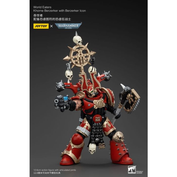 Warhammer 40k Action Figure 1/18 World Eaters Khorne Berzerker with Berzerker lcon 13 cm        