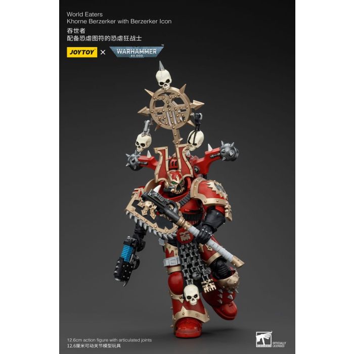 Warhammer 40k Action Figure 1/18 World Eaters Khorne Berzerker with Berzerker lcon 13 cm        