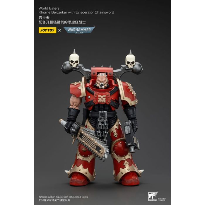 Warhammer 40k Action Figure 1/18 World Eaters Khorne Berzerker with Eviscerator Chainsword 13 cm          