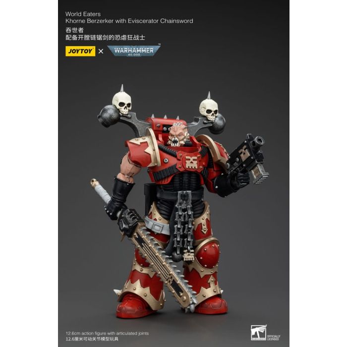 Warhammer 40k Action Figure 1/18 World Eaters Khorne Berzerker with Eviscerator Chainsword 13 cm          