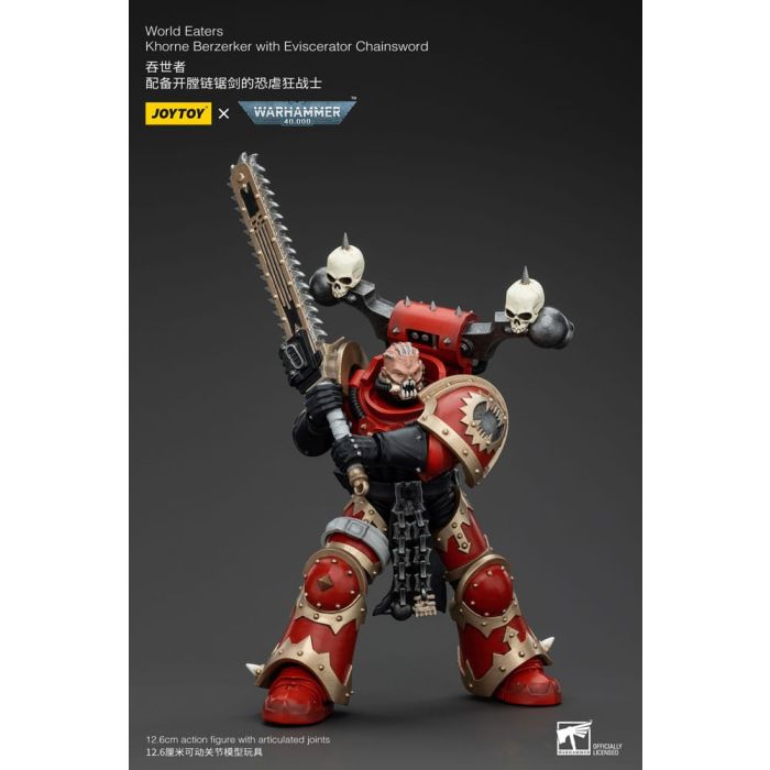Warhammer 40k Action Figure 1/18 World Eaters Khorne Berzerker with Eviscerator Chainsword 13 cm          