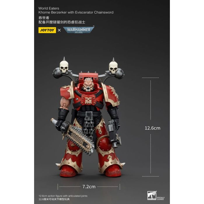 Warhammer 40k Action Figure 1/18 World Eaters Khorne Berzerker with Eviscerator Chainsword 13 cm          