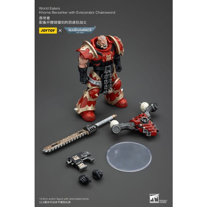 Warhammer 40k Action Figure 1/18 World Eaters Khorne Berzerker with Eviscerator Chainsword 13 cm          