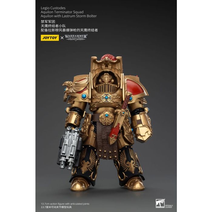 Warhammer The Horus Heresy Action Figure 1/18 Legio Custodes Aquilon Terminator Squad Aquilon with Lastrum Storm Bolter 14 cm