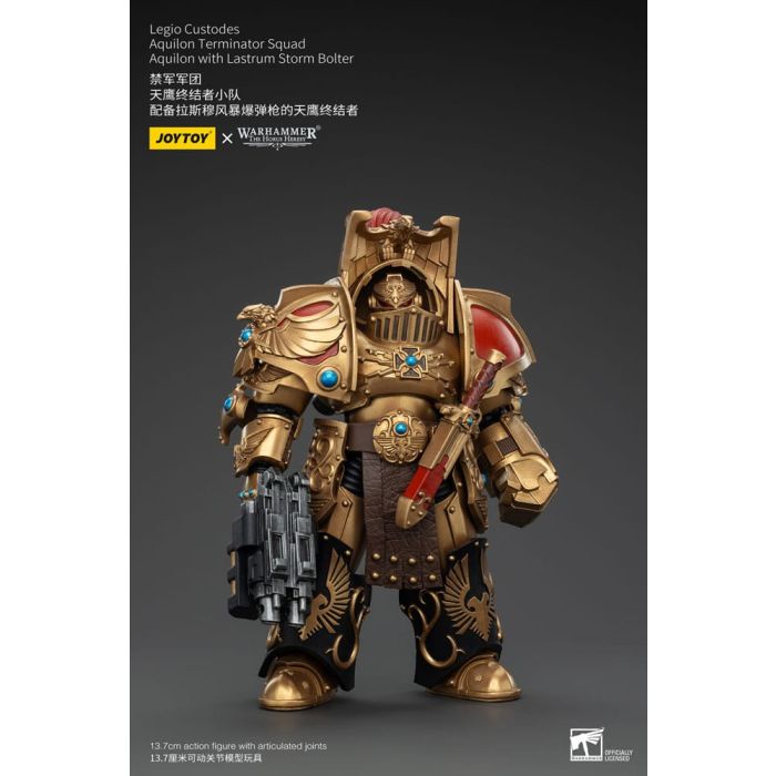 Warhammer The Horus Heresy Action Figure 1/18 Legio Custodes Aquilon Terminator Squad Aquilon with Lastrum Storm Bolter 14 cm