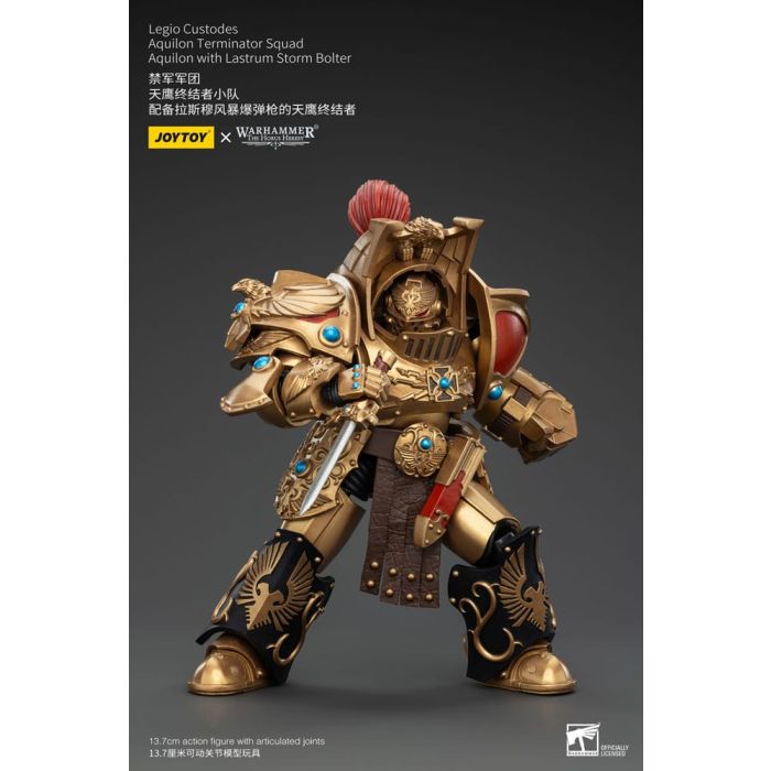 Warhammer The Horus Heresy Action Figure 1/18 Legio Custodes Aquilon Terminator Squad Aquilon with Lastrum Storm Bolter 14 cm
