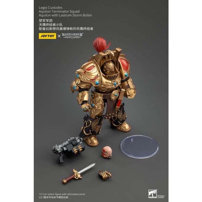Warhammer The Horus Heresy Action Figure 1/18 Legio Custodes Aquilon Terminator Squad Aquilon with Lastrum Storm Bolter 14 cm