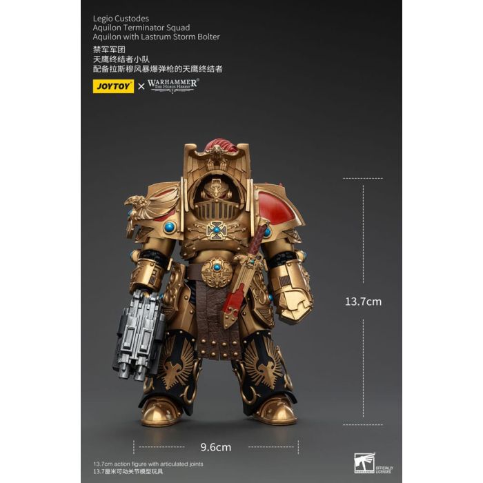 Warhammer The Horus Heresy Action Figure 1/18 Legio Custodes Aquilon Terminator Squad Aquilon with Lastrum Storm Bolter 14 cm