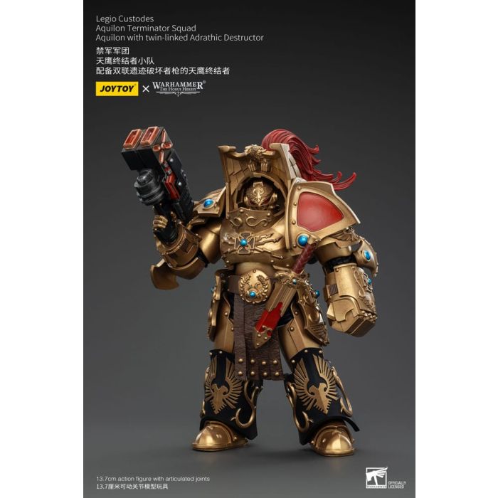 Warhammer The Horus Heresy Action Figure 1/18 Legio Custodes Aquilon Terminator Squad Aquilon with twin-linked Adrathic Destructor 14 cm        