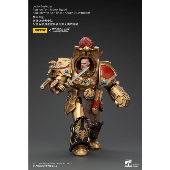 Warhammer The Horus Heresy Action Figure 1/18 Legio Custodes Aquilon Terminator Squad Aquilon with twin-linked Adrathic Destructor 14 cm        