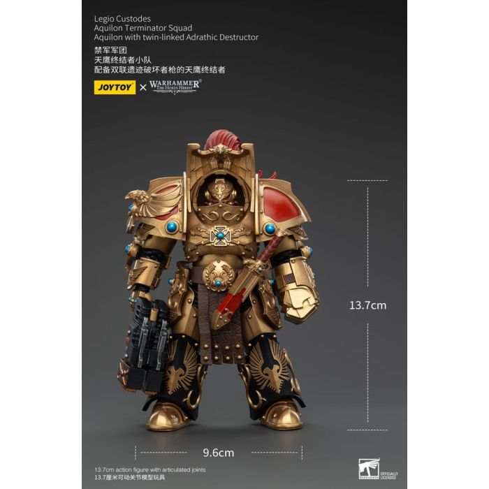 Warhammer The Horus Heresy Action Figure 1/18 Legio Custodes Aquilon Terminator Squad Aquilon with twin-linked Adrathic Destructor 14 cm        