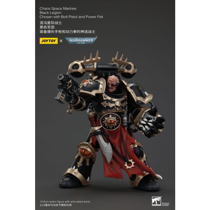 Warhammer 40k Actionfigur Chaos Space Marines Black Legion Chosen with Bolt Pistol and Power Fist 20 cm