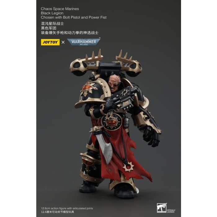 Warhammer 40k Actionfigur Chaos Space Marines Black Legion Chosen with Bolt Pistol and Power Fist 20 cm