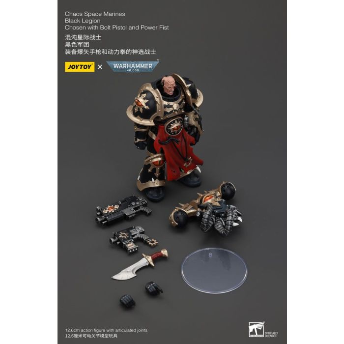 Warhammer 40k Actionfigur Chaos Space Marines Black Legion Chosen with Bolt Pistol and Power Fist 20 cm