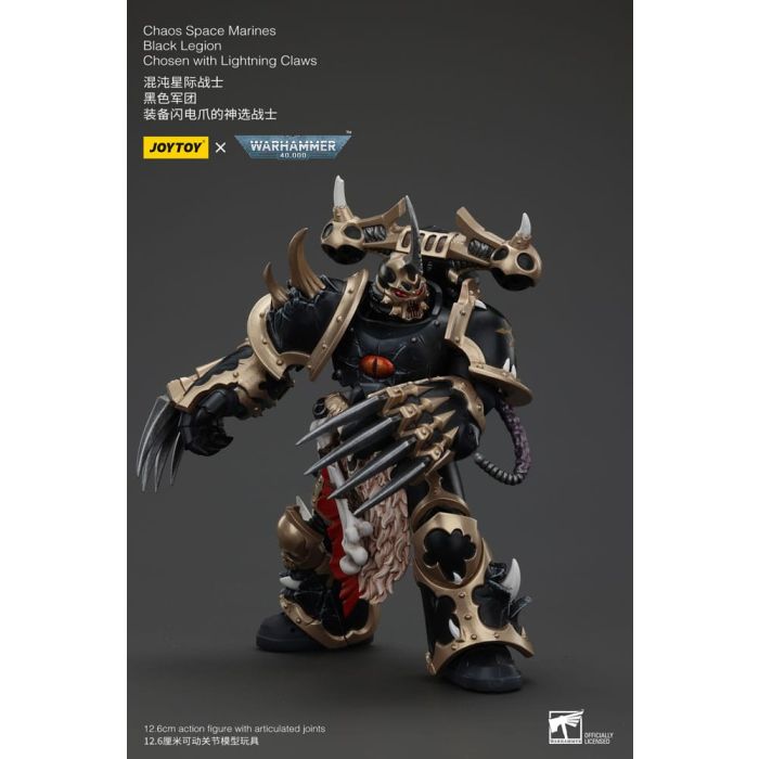 Warhammer 40k Actionfigur Chaos Space Marines Black Legion Chosen with Lightning Claws 20 cm