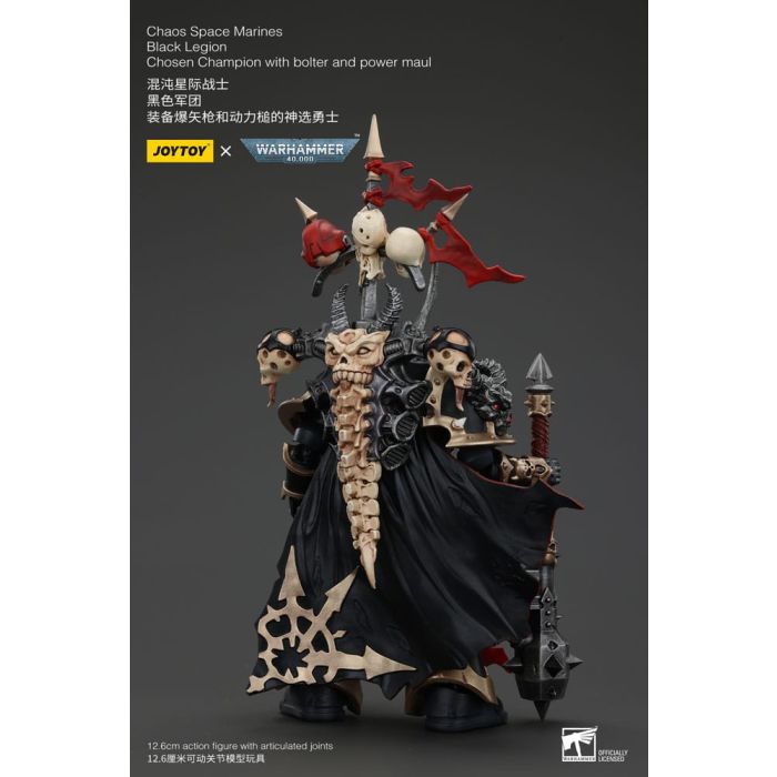 Warhammer 40k Actionfigur Chaos Space Marines Black Legion Chosen Champion with bolter and power maul 20 cm