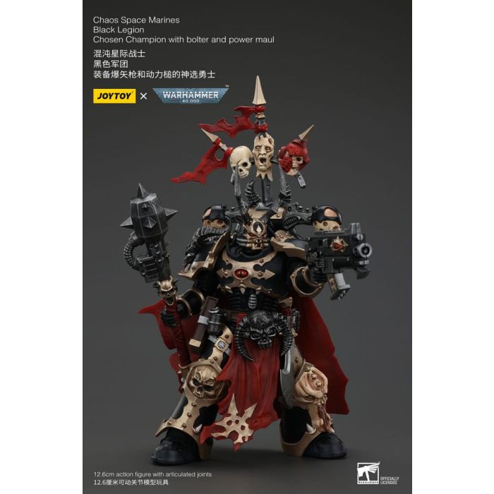 Warhammer 40k Actionfigur Chaos Space Marines Black Legion Chosen Champion with bolter and power maul 20 cm