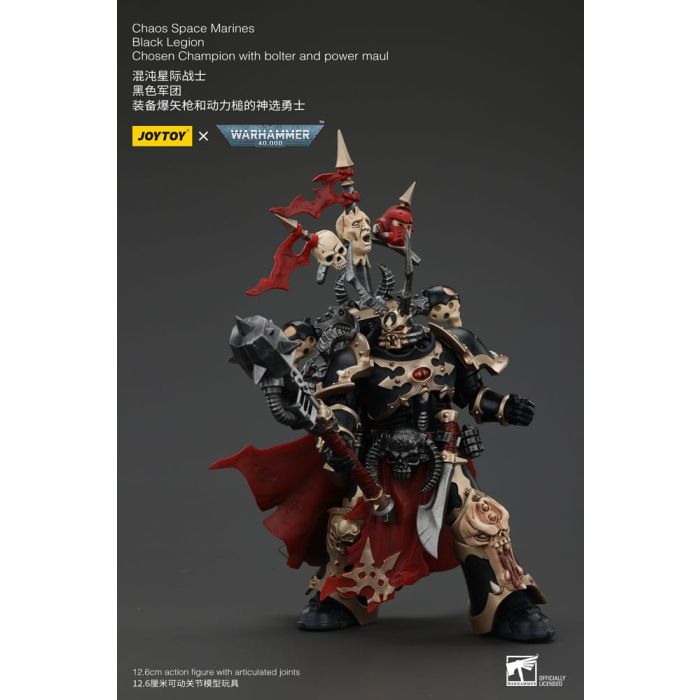 Warhammer 40k Actionfigur Chaos Space Marines Black Legion Chosen Champion with bolter and power maul 20 cm