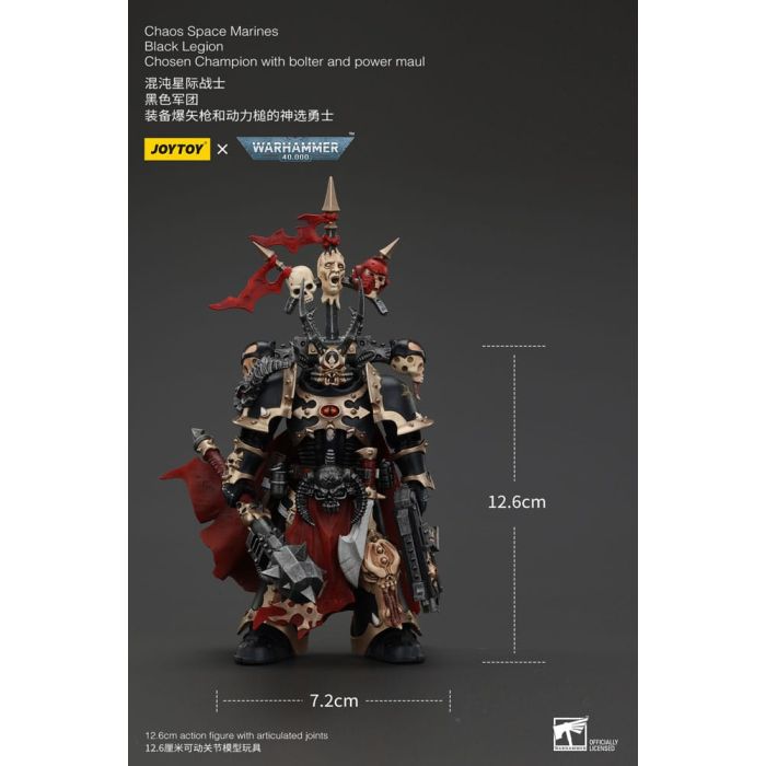 Warhammer 40k Actionfigur Chaos Space Marines Black Legion Chosen Champion with bolter and power maul 20 cm