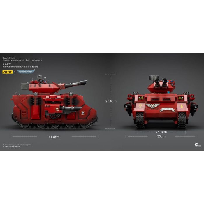 Warhammer 40k Action Figure 1/18 Blood Angels Predator Annihilator with Twin Lascannons 26 cm
