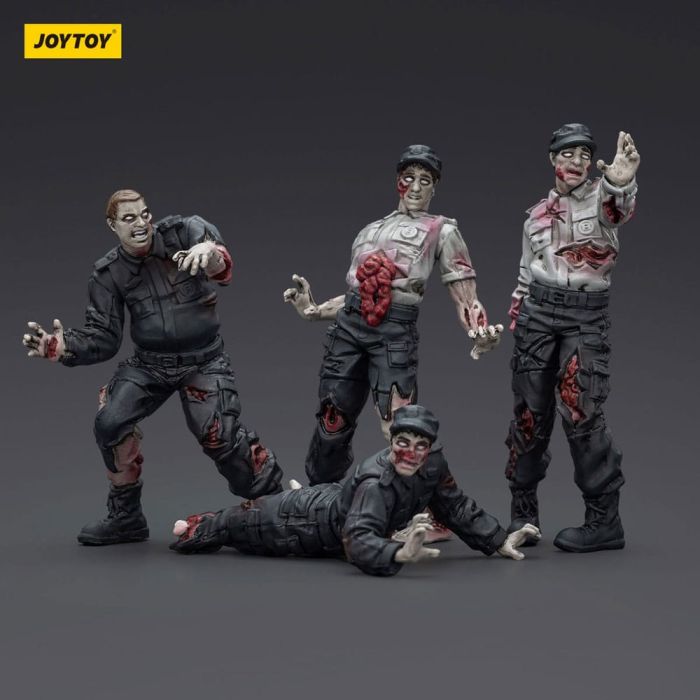 Zombie Dark Source Action Figures 4-Pack Security Guards 8 cm