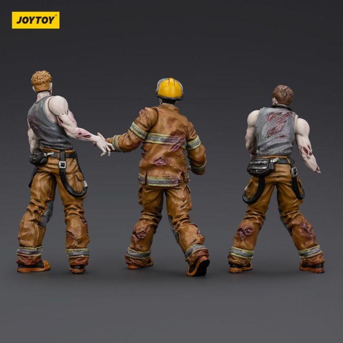 Zombie Dark Source Action Figures 3-Pack Firefighters 8 cm