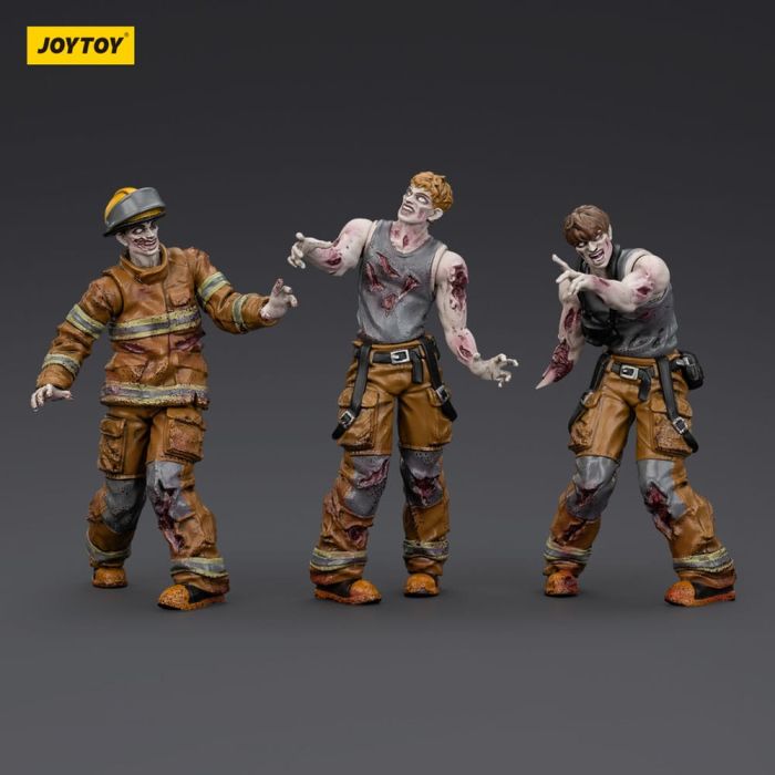 Zombie Dark Source Action Figures 3-Pack Firefighters 8 cm