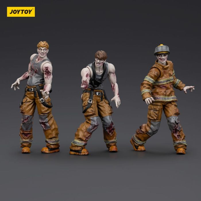 Zombie Dark Source Action Figures 3-Pack Firefighters 8 cm