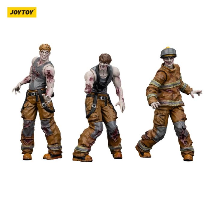 Zombie Dark Source Action Figures 3-Pack Firefighters 8 cm