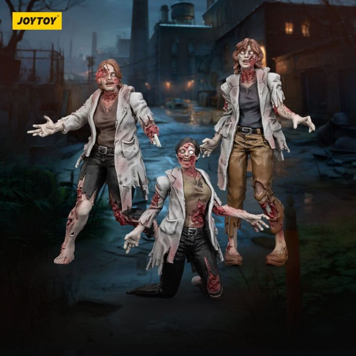Zombie Dark Source Action Figures 3-Pack Scientists (Female) 8 cm