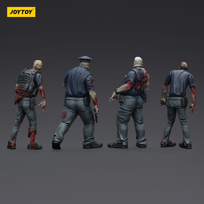 Zombie Dark Source Action Figures 4-Pack Police (Male) 8 cm