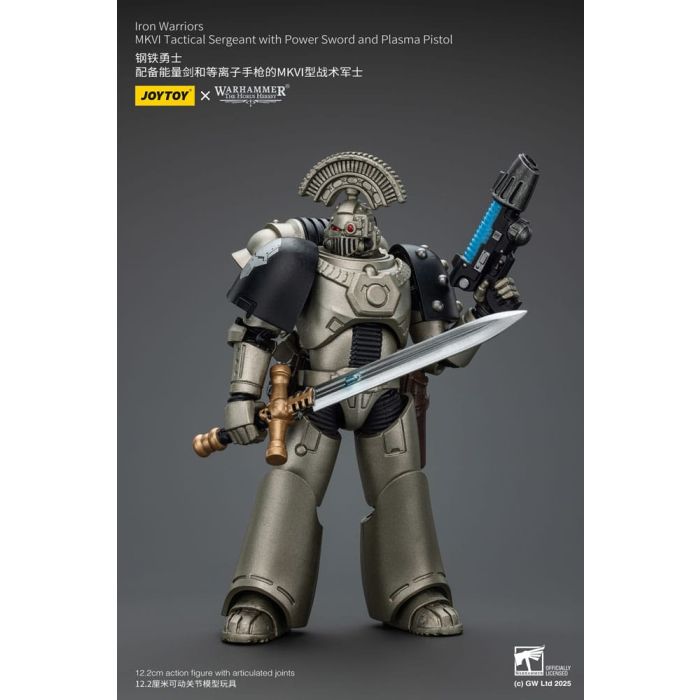 Warhammer The Horus Heresy Action Figure 1/18 lron Warriors MKVI Tactical Sergeant with Power Sword and Plasma Pistol 12 cm