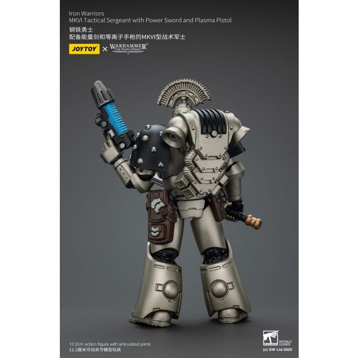 Warhammer The Horus Heresy Action Figure 1/18 lron Warriors MKVI Tactical Sergeant with Power Sword and Plasma Pistol 12 cm